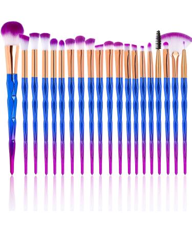 Make -up brush set eye brush brush set 20 pieces Premium cosmetics with synthetic hair brush set foundation blush eyeshadow eyeliner compact powder covering creams the beauty tools purple
