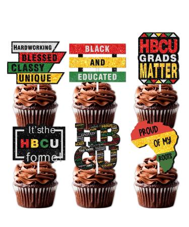 18pcs Colorful Glitter Graduation Dessert Cupcake Topper Congrats Grad 2024 Proud of My Roots Theme Decorations High School College Graduation Party Decor Supplies
