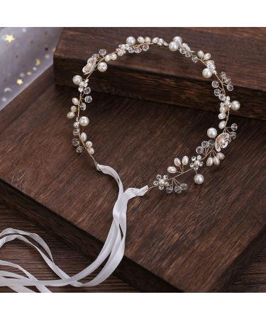 Crystal Pearl Bridal Headband | Bohemian Leaf Hair Vine | Wedding Hair Accessories - Buy Online on GoSupps.com