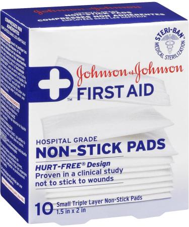 Johnson's First Aid Non Stick Easy Release Pad Small 10 Count (Pack of 1) - Buy Online on GoSupps.com