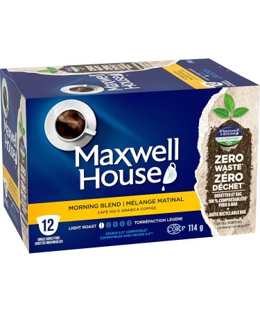 Maxwell House Morning Blend Coffee K Cup Coffee Pods 114g Morning Blend Morning Blend 12 count (Pack of 1) - Buy Online on GoSupps.com