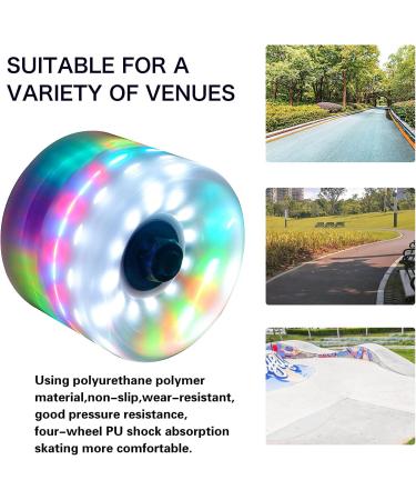 Nezylaf 65mm/60mm 82A Skateboard Wheels - Light up with 6 LED Lights - RGB Colorful Design - Longboard Street Trucks - Bearings Installed - Buy Online on GoSupps.com