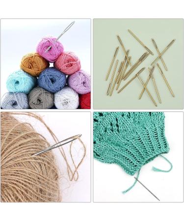18pcs Large-Eye Blunt Needles for Yarn Knitting and Sewing Projects - Silver - Buy Online on GoSupps.com