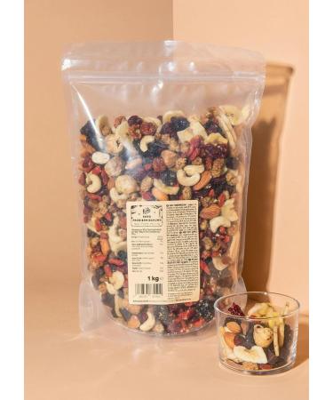 KoRo - KoRo Discovery Mix | 1 kg - Mix of cranberries blackberries banana chips cashew nuts goji berries organic Cape gooseberries and acai cubes - Buy Online on GoSupps.com