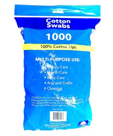 1000 Cotton Swabs | 100% Pure Cotton Tips for Multipurpose Use - Premium Quality - Buy Online on GoSupps.com
