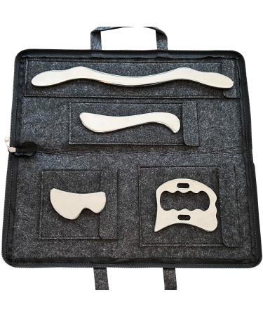 Antiexi 4-in-1 GUA-SHA muscle scraper set massage-scrub tool for soft tissue mobilization physiotherapy for backs legs arms (antexi04 set)