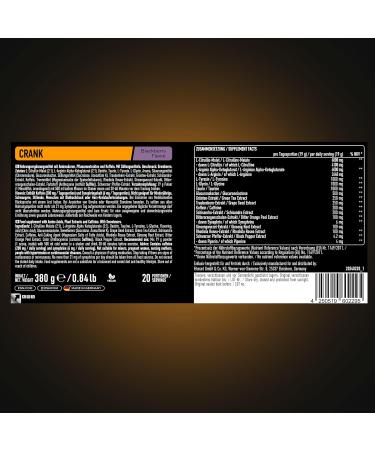 ESN Crank Blackberry 380g - Vegan Pre Workout Booster | Tested Quality | Made in Germany - Fast International Shipping - Buy Online on GoSupps.com