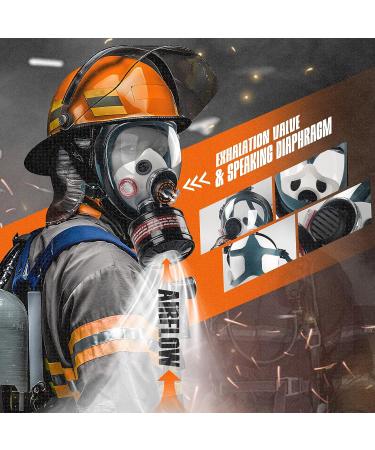 HANUU Gas Mask Gas Masks Survival Nuclear and Chemical with 40mm Activated Carbon Filter Tactical Full Face Respirator Mask for Gases Dust Vapors Chemicals Paint Spray - Buy Online on GoSupps.com