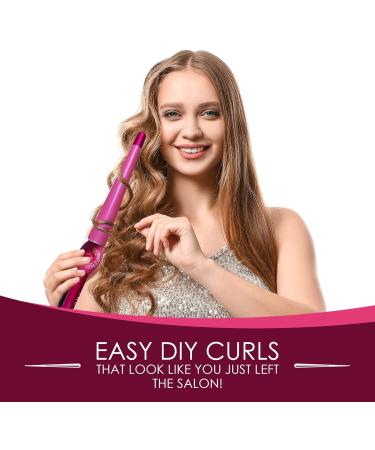 Mr Big Tapered Curling Wand - Long Barrel Ceramic Curling Iron for Long Hair | 6 Heat Settings Dual Voltage Auto Off - 2/3 to 1.25 Diameter - Buy Online on GoSupps.com