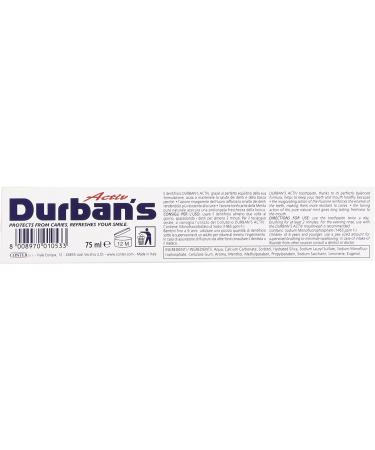  Durban's fluoride and mint activ toothpaste 75 ml - Buy Online on GoSupps.com