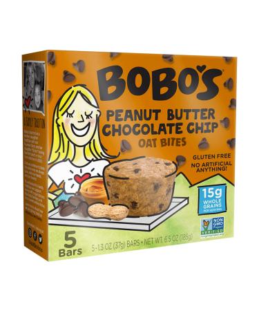 Bobo's Oat Bites, Peanut Butter Chocolate Chip, 1.3 Ounce-5 Count(Pack of 1)