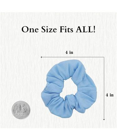 Set of 2 Solid Light Blue Scrunchies by Motique Accessories - Stylish Hair Accessories for All Hair Types - Buy Online on GoSupps.com