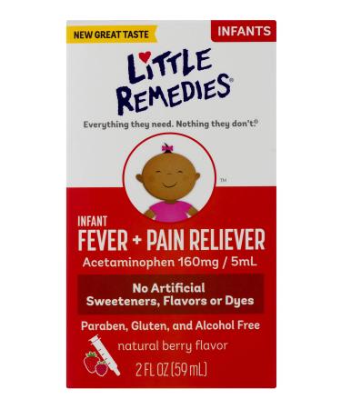 Little Remedies Infant Fever & Pain Reliever | Natural Berry Flavor | 2 FL OZ | 2 Pack 2 Fl Oz (Pack of 2)