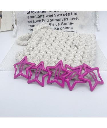 Hair Clip | Five-pointed Hair Charm Multicolor Shaped Hair Clips Shape Snap Hair Clips Hollow Barrettes Cute Shiny Hair Clips for Girls Huyath 1 count (Pack of 1) Hot Pink - Buy Online on GoSupps.com