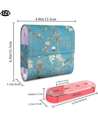 Buy LIZIMANDU Weekly Travel Pill Organizer | Daily AM PM Medication Reminder | 7 Compartments for 4 Times a Day | Includes Stylish Leather Carrying Case - Peach Blossom - Buy Online on GoSupps.com