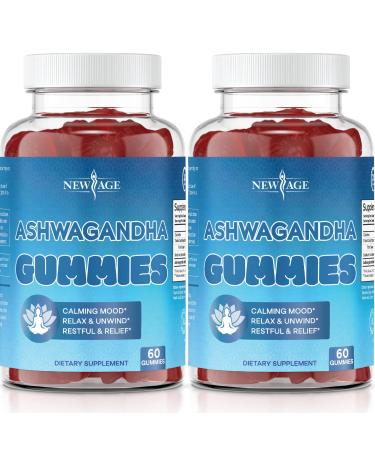 NEW AGE Ashwagandha Gummies Delicious Gummy - Non-GMO Gluten-Free - 120 Count - 2 Pack