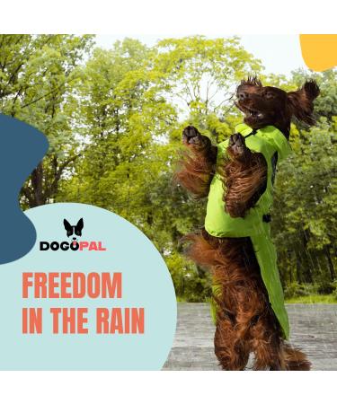 Dogopal Waterproof Dog Raincoat - Yellow Reflective Jacket for Small & Large Dogs - Breathable Mesh XXL Rain Protection - Buy Online on GoSupps.com