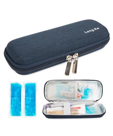 Youshares insulin cooler travel bag small Eva diabetics isolated portable cooling bag for medication cooling isolation EPI-pin carrier pocket with 2 ice bags (navy blau) - Buy Online on GoSupps.com