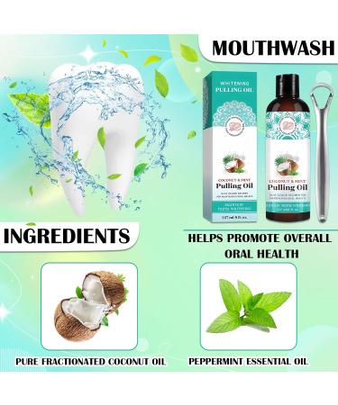 Let's Joy Brightening Oil Mouthwash 8 fl oz - Coconut & Peppermint Oil for Fresh Breath Gum Health & Whiter Teeth - Buy Online on GoSupps.com