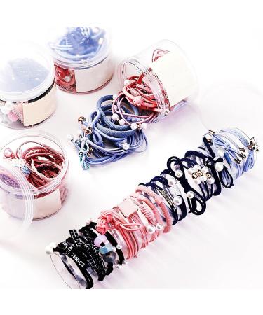 Qazuoik 35 Pcs Cute Hair Ties Elastics Bow Hair Bands Ponytail Holders for Thick Hair Women Hair Scrunchies Accessories for Girls and Ladies