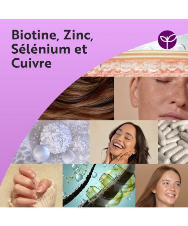 Biotine avec Selenium Zinc et Cuivre pour 1 An de Cure Compl ment Alimentaire Cheveux Peau et Ongles - Biotine Cheveux V gane - Vitamine Cheveux - Nutravita - Buy Online on GoSupps.com