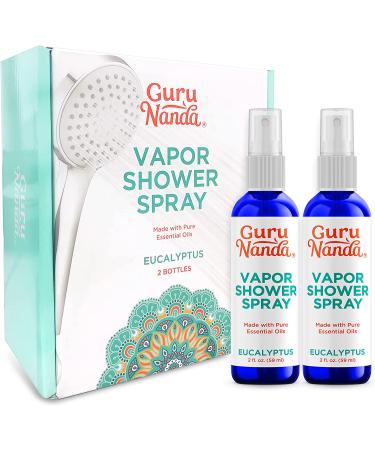 GuruNanda Eucalyptus Shower Spray (4 Fl.Oz, 2 Pack) - Pure Eucalyptus Essential Oil Mist for Sinus Relief and Luxury Spa Experience - Buy Online on GoSupps.com