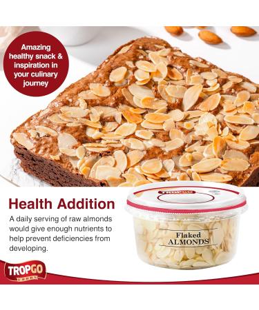 Tropgo Flaked Almonds - Finely Sliced Almond Nuts in a Resealable and Recyclable Tub - Natural Unsalted Peanut Flakes - Protein and Fibre Rich Guilt Free Nut Snack - Healthy Snack for All Ages (140G) - Buy Online on GoSupps.com