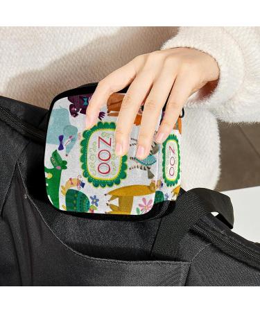 GIAPB Period Bag Sanitary Napkin Holder | Cute Cartoon Animals Makeup Pouch | Color2391 - Buy Online on GoSupps.com