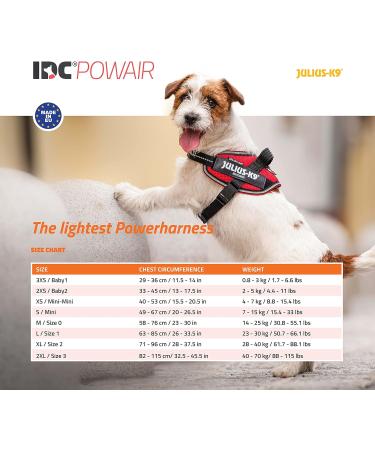 Julius-K9 IDC Powair Dog Harness 2XL/3 - Durable Lightweight Red - International Shipping Available - Buy Online on GoSupps.com