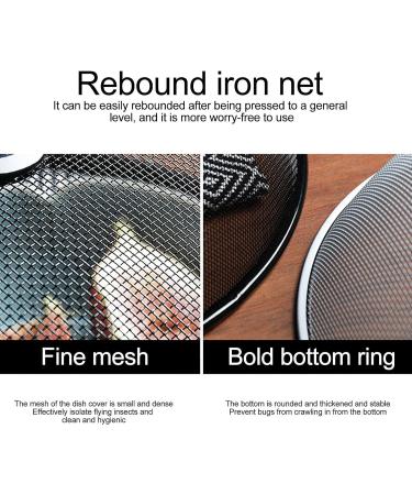 Mesh Food Cover Stainless Steel Round Mesh Food Cover Protector Food Tent for Kitchen Protective Net Dish Cover Outdoor Picnic Food Lid Anti Fly Bugs Mosquitoes (White 35 * 14.5cm) White 35*14.5cm - Buy Online on GoSupps.com