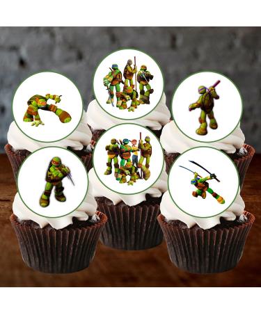 Ninja Turtle Cupcake Toppers PRECUT Optional #2 Edible Ninja Turtle Cake Topper Ninja Turtles Birthday Decorations Ninja Turtle Cake Toppers Ninja Cake Decorations Ninja Turtle Party (PRECUT 12) 12 PRECUT - Buy Online on GoSupps.com