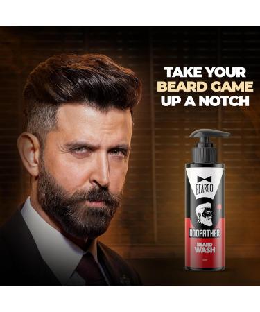Beardo Godfather Beard Wash Shampoo for Men - 3.33 oz | Anti-Dandruff & Hair Loss Treatment | Refreshing Fragrance | Purifies Skin & Beard | Sun & Dirt Protection - Buy Online on GoSupps.com