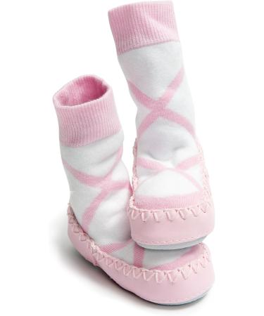 Mocc Ons Washable Leather Sole Slipper Socks (6-12 Months) - Ballerina - Buy Online on GoSupps.com