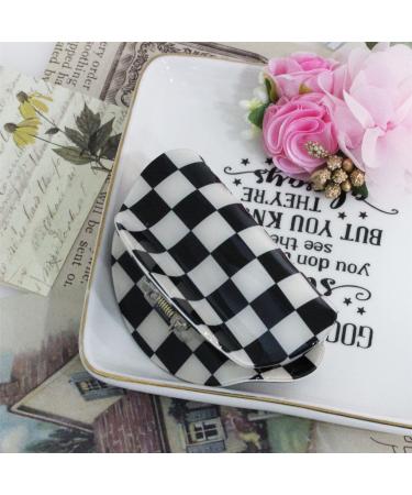 4Pcs Checkered Hair Claw Clips BetterJonny Vintage Classic Black White Lattice Print Barrettes Non Slip Hair Jaw Clips Hair Accessories for Girls and Women Thick Thin Hair - Buy Online on GoSupps.com