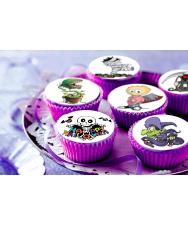24 x Pre-Cut Halloween Mix 21 Edible Stand up Wafer/Rice Paper Cupcake Toppers Birthday Party Cake Decorations - Buy Online on GoSupps.com