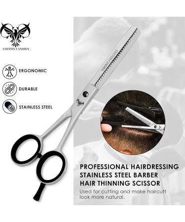 Cotton Candies Professional Hairdressing Teeth Scissors Stainless Steel for Barbers Hair Cutting Salon Children Men & Women (Thinning Shears 6") Traditional 6" - Buy Online on GoSupps.com