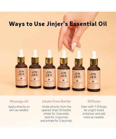 JINJER Ginger Essential Oil Blend - 100% Pure Aromatherapy for Massage & Diffuser | Immune Boost & Lymphatic Drainage - 1 Fl Oz - Buy Online on GoSupps.com