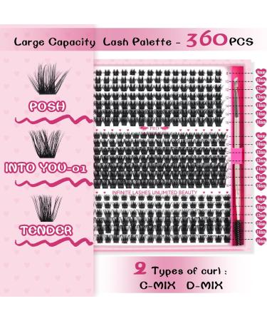 PRO 346 Pcs Lash Clusters Individual DIY Extension 3 Styles Mix Eyelash Clusters Volume Wispy Lashes Reusable Soft & Comfortable - Buy Online on GoSupps.com