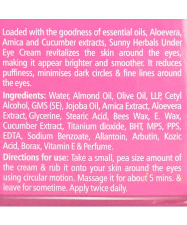 Bakson's Sunny Herbals Under Eye Cream 50g - Brighten & Revitalize Dark Circles | Global Shipping Available - Buy Online on GoSupps.com