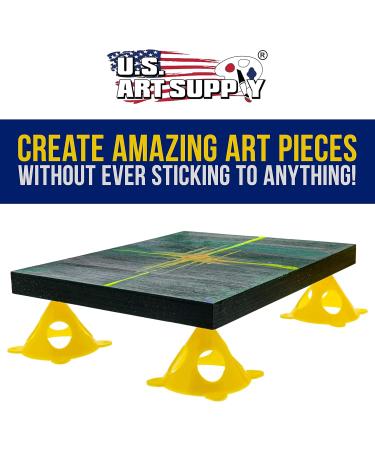 U.S. Art Supply Yellow Cone Canvas & Cabinet Door Risers - Pack of 50 | Acrylic & Epoxy Pouring Paint Support Stands - Buy Online on GoSupps.com