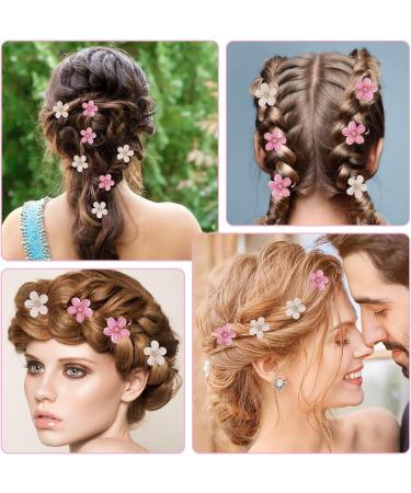 cobee 16PCS Flower Hair Clips Crystal Rhinestone Petal Hair Clip Small Hair Clips Mini Hair Claw Clips Fashion Hair Accessories for Women Girls Birthday and Wedding Party Daily (Beige Pink) - Buy Online on GoSupps.com