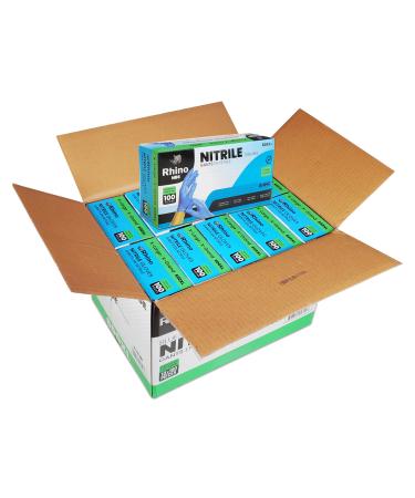 Rhino Blue Nitrile Disposable Gloves (1000 Count) Latex-Free Powder-Free Non-Sterile Cleaning Safety Work Gloves Large