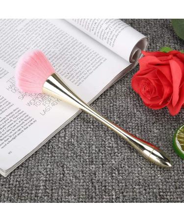 Nail Art Staubbrush - Manicure Tool for DIY Nail Cleaning | Fashion Gel Accessories - Pink Head & Gold Brush - Buy Online on GoSupps.com
