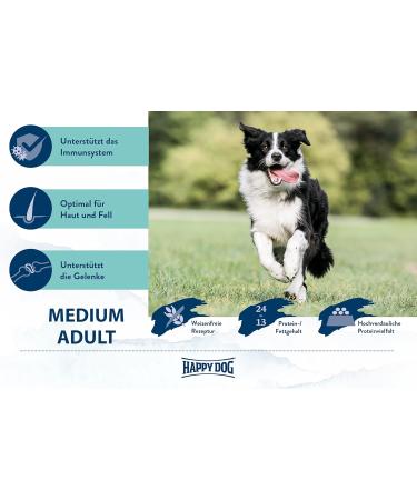 Happy Dog Supreme Fit & Vital Medium Adult Dog Food - 4 kg Dry Food for Medium-Sized Dogs - Optimal Nutrition & Vitality - Buy Online on GoSupps.com