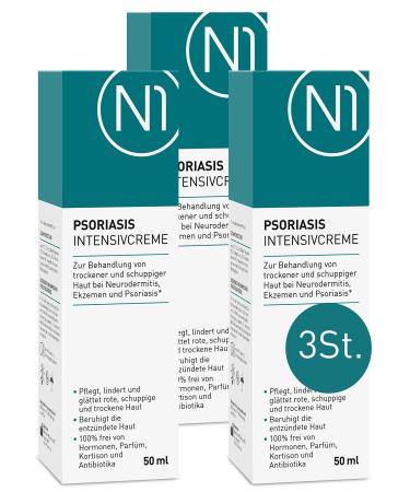 N1 Psoriasis intensive cream 150ml - eczema & neurodermatitis cream - soothes maintains relieves and smoothes red scaly inflamed & dry skin 150 ml (1 Pack)