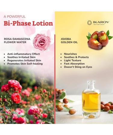 IKAROV Bi-Phase Make up Remover Cleansing Oil for Face | Facial Oil Cleanser for Oily Skin with Bulgarian Rose Water & Jojoba Oil | Eye Makeup Remover Liquid | 100 ml Lotion Cleanser for Dry Skin - Buy Online on GoSupps.com