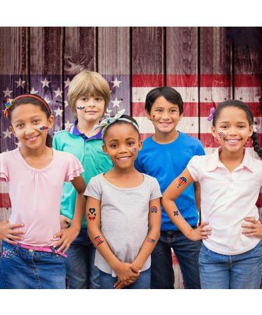ZERHOK 4th of July Temporary Tattoos - 12 Sheet American Flag Design for Independence Day Party Supplies - Buy Online on GoSupps.com
