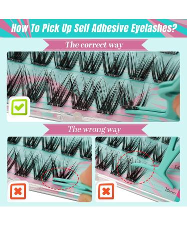 Self Adhesive Eyelashes - 40PCS DIY Reusable Lash Extensions No Glue Needed Natural Look - AMZGlRL Sundays DIY Lash Kit - Buy Online on GoSupps.com