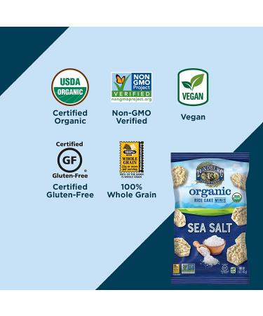 Lundberg Organic Sea Salt Rice Cake Minis 5 oz (Pack of 6) - Gluten-Free, Vegan, Healthy Snacks - Buy Online on GoSupps.com