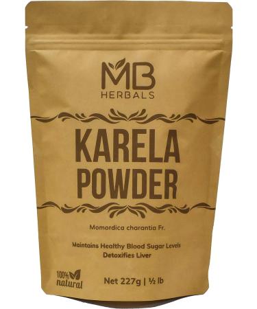 MB Herbals De-Seeded Karela Powder 227g (Half Pound) | 100% Pure Bitter Melon Powder | Momordica charantia Fr. | No Preservatives | Non GMO | Gluten Free - Buy Online on GoSupps.com